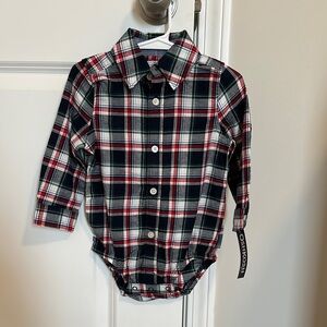 Plaid Long Sleeve Baby Bodysuit